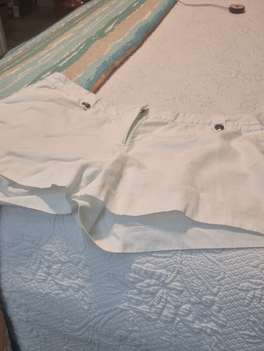 White Women’s Ruffle Hem Shorts